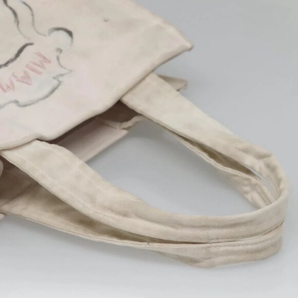 CHANEL COCO Mark Tote Bag Canvas White Silver CC - Picture 9 of 15